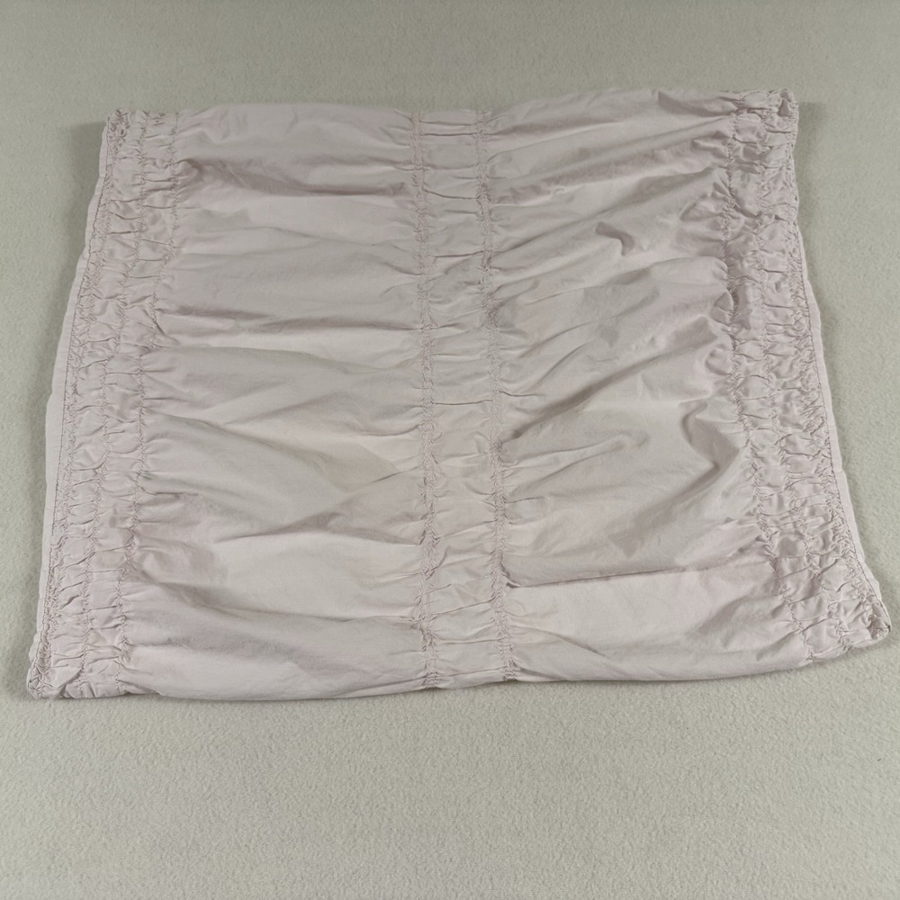 1 SIMPLY SHABBY CHIC Pink Ruched Ruffle Standard Pillow Sham Cotton Ashwell